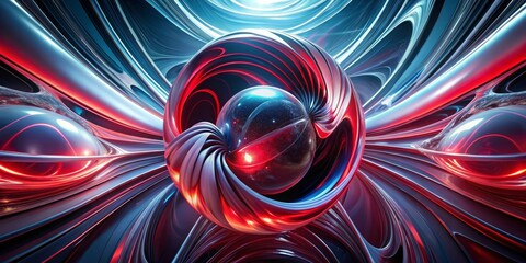 Abstract Red Blue Sphere Background