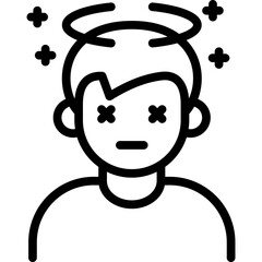dizzy icon illustration design with outline