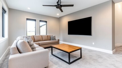 Modern Living Room with Neutral Colors and Minimalist Design