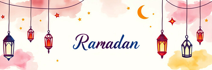 Ramadan Lantern with Crescent Moon and Dates Ramadan Serenity, Minimalist Mosque, Lanterns, and Stars Illustration for Background