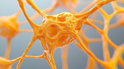 Vibrant Neurons with Branching Extensions in Abstract Background