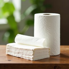 Fototapeta premium Wooden Tableware - Paper Napkins, Towels & Tissues