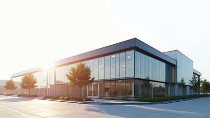 Obraz premium Modern Glass Building, Stunning Sunlight