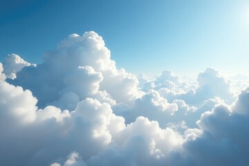 Cumulus clouds stretching across the vast expanse of the open landscape in varying shades of white and gray, landscape, soft, cumulus cloud