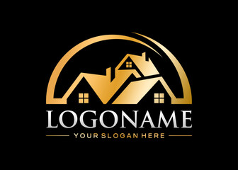 unique luxury real estate vector logo