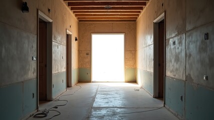 Empty Hallway Renovation - Bright, Dynamic Interior