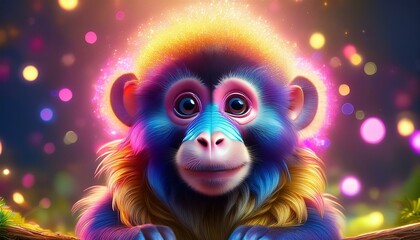 Obraz premium Niedliches Mandrill Äffchen