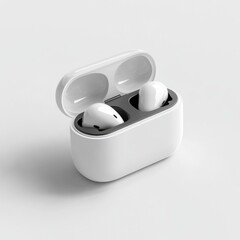 Compact wireless earbuds case mockup