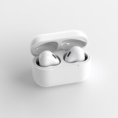 Compact wireless earbuds case mockup