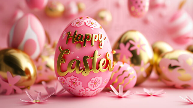 Easter eggs with an elegant patterned design