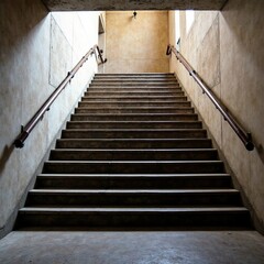 Antique Stairwell with Handrail,  Bright Interior