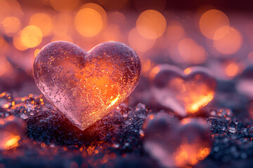 Fototapeta premium Dreamy scene of heart crystals