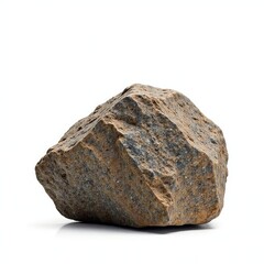 Large granite rock isolated on white background, Nature, Earth, Geology