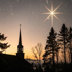 Fototapeta premium church at sunset