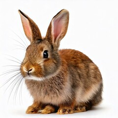 Obraz premium Bunny rabbit sitting in front of white background