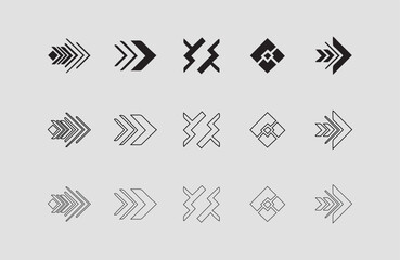 Set arrow icons. Different black arrows sign – stock vector arrow direction line vector set