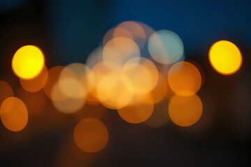 Bokeh light in the fastival in the evening. Abstract bokeh yellow light of the city in night time and soft color.