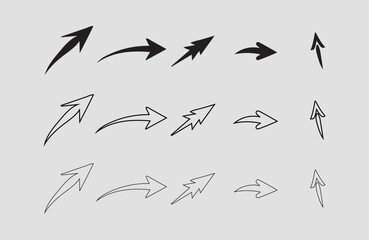 Set arrow icons. Different black arrows sign – stock vector arrow direction line vector set