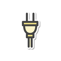 ステッカー日用品家電関連の単品アイコン　プラグ