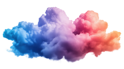 Colorful cloud floating with transparent background for easy integration