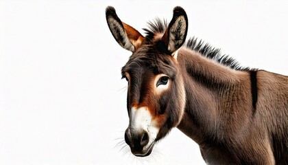 Fototapeta premium donkey in front of a white background