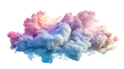 Fototapeta premium Colorful smoke cloud floating with transparent background