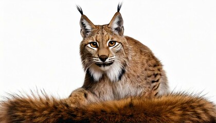 Obraz premium Eurasian Lynx - Lynx lynx (5 years old) in front of a white background