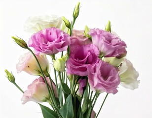 Fototapeta premium Eustoma in a white background