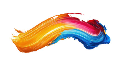 Colorful brush stroke painting on transparent background