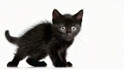 Front view of a Norwegian Forest cat sitting, looking at the camera,