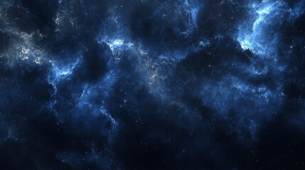 Dark blue starry night sky with nebulas and cosmic dust, a beautiful deep space background image