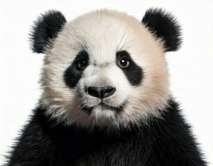Obraz premium Giant Panda (18 months) - Ailuropoda melanoleuca in front of a white