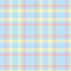 Delicate Pink, Blue, and Yellow Plaid Fabric