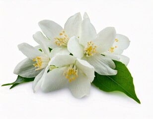 Obraz premium Group Jasmine flower Blooming isolated on white background ,