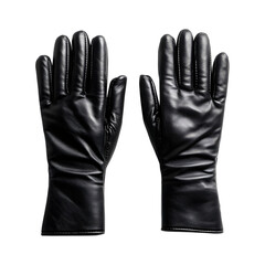 Faux Leather Gloves with Touch Screen Tips Isolated on Transparent Background