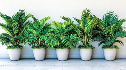 Lush potted plants in modern interior