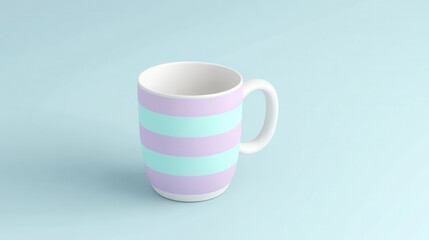 simple mug featuring stripes in pastel colors, perfect for any beverage