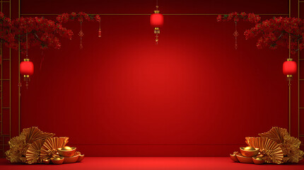 Festive Red Lanterns for Chinese New Year Celebration Decorations