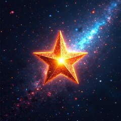 Star with a bright blue ribbon flowing behind it, nebulae, cosmos