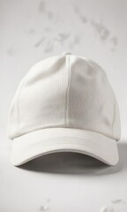 Close-up view of blank white wool cap on white background, mockup, isolated, hat, winter, accessory