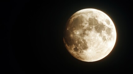 Obraz premium Midnight moon illuminating the quiet night sky with celestial beauty