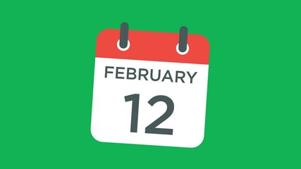 calendar - February 12 icon illustration isolated vector sign symbol