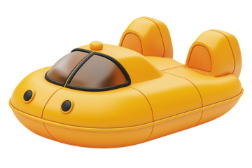 Bright Yellow Cartoon Hovercraft Toy with a Fun Design