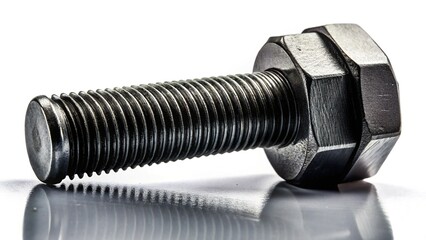 Silhouette of Concrete Anchor Bolt, Dynabolt, Isolated on White Background - Stock Photo