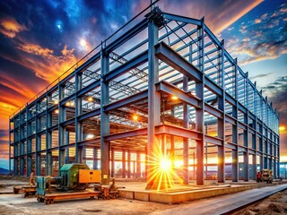 Steel Structure Workshop Under Construction: Industrial Building Site Progress
