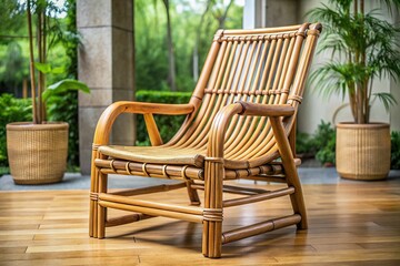 Obraz premium Sturdy Bamboo Chair: Sustainable & Strong Furniture Made from Natural Wood