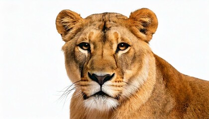 Fototapeta premium Generated image Lioness (8 years) - Panthera leo in front of a white background