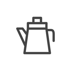 線画日用品家電関連の単品アイコン　ポット