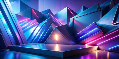 Abstract Neon Geometric Background