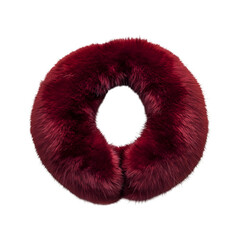 Faux Fur Headband in Deep Burgundy Isolated on Transparent Background